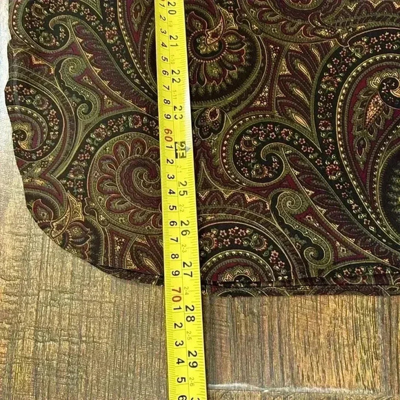 Ciao Sport Vintage Womens 8 Silk Brown Paisley‎ Scarf Long Sleeve Button Blouse - Picture 8 of 14